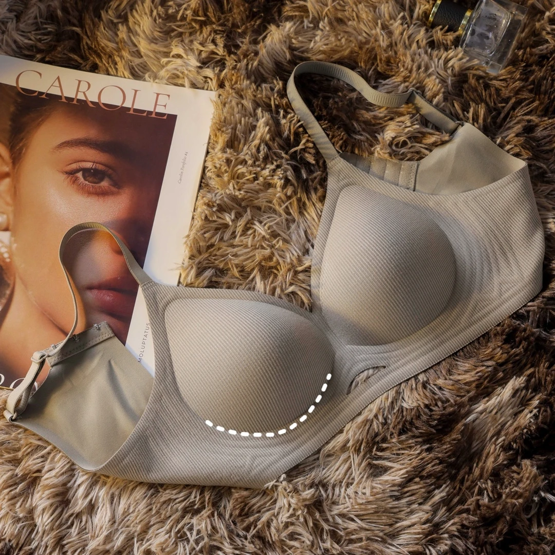 无痕内衣女小胸聚拢上托防下垂舒适透气无钢圈软支撑字母文胸