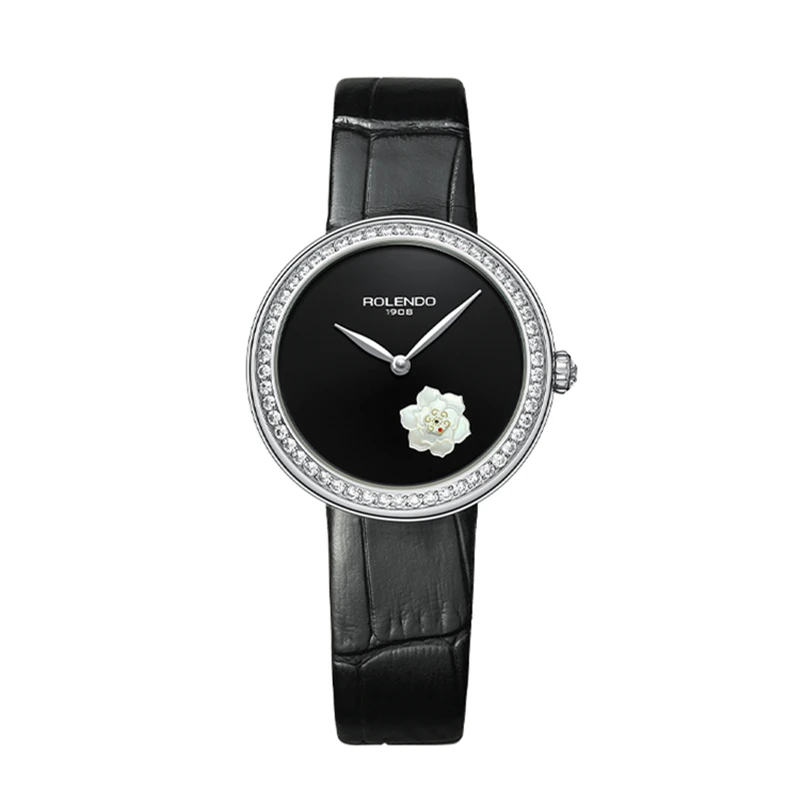 山茶花系列 轻奢女士全自动机械腕表时尚无字天书版镶钻款（欢欢）