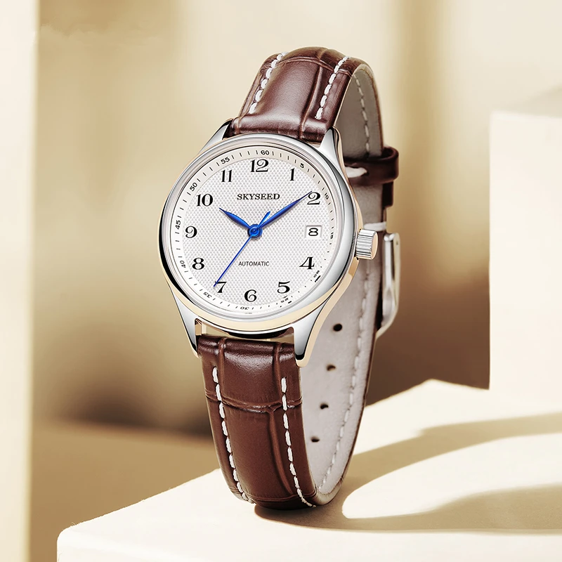 名匠系列 简约轻奢女士机械表日历款蝴蝶表扣（稀稀）