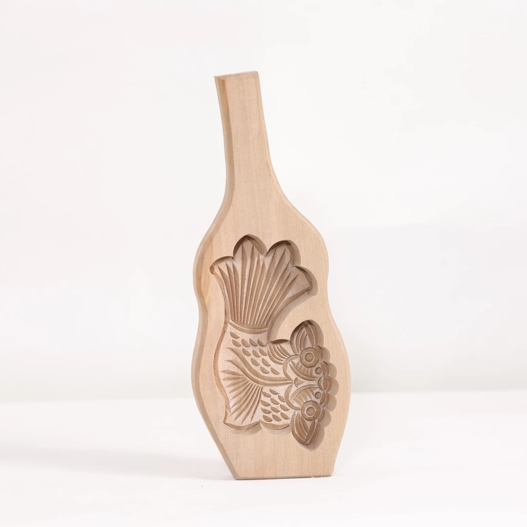 【75克】非遗传人手工雕刻老梨木果模馒头花饽饽巧果木雕