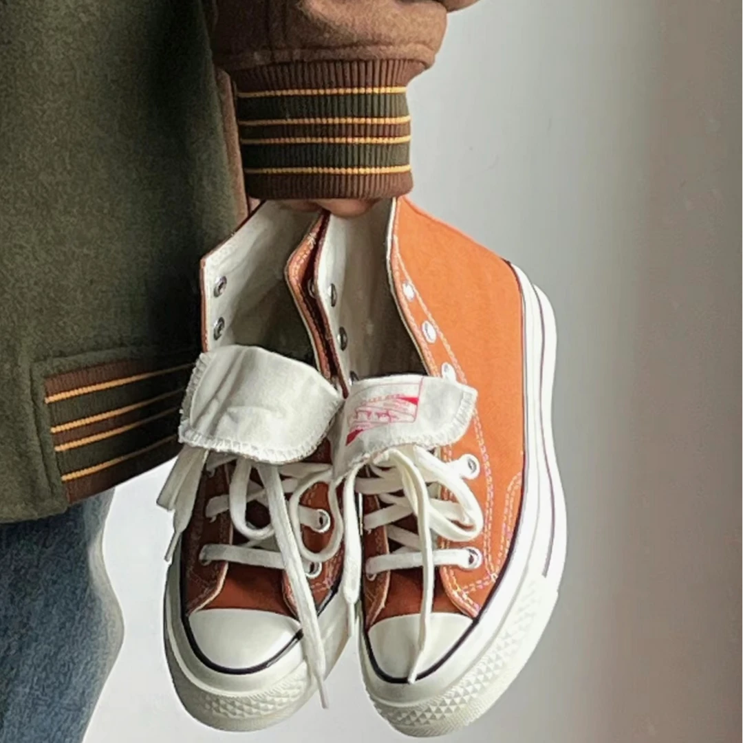 CONVERSE匡威70S夏季栗子棕色高低帮男女帆布鞋 A04588C A04591C