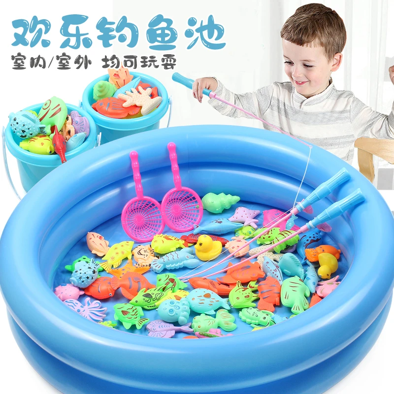 钓鱼玩具儿童钓鱼早教益智磁性鱼池套装玩具亲子互动认知启蒙小孩