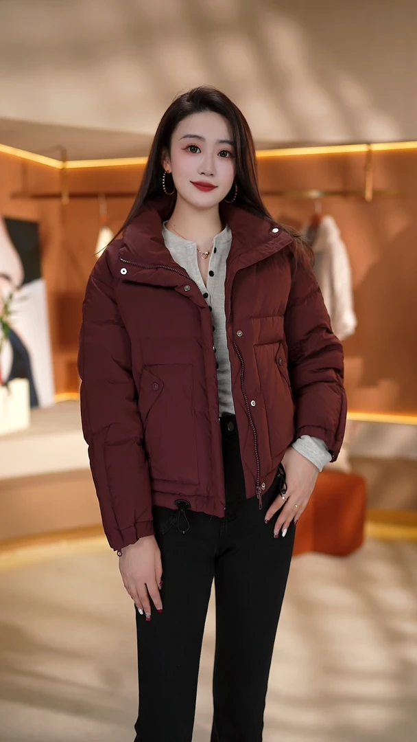 羽绒服女短款2024年新品时尚百搭加厚鸭绒保暖外套冬季韩版潮流25