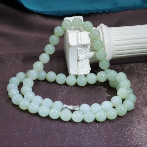 和田玉且末蓝项链7.5+  TB112402