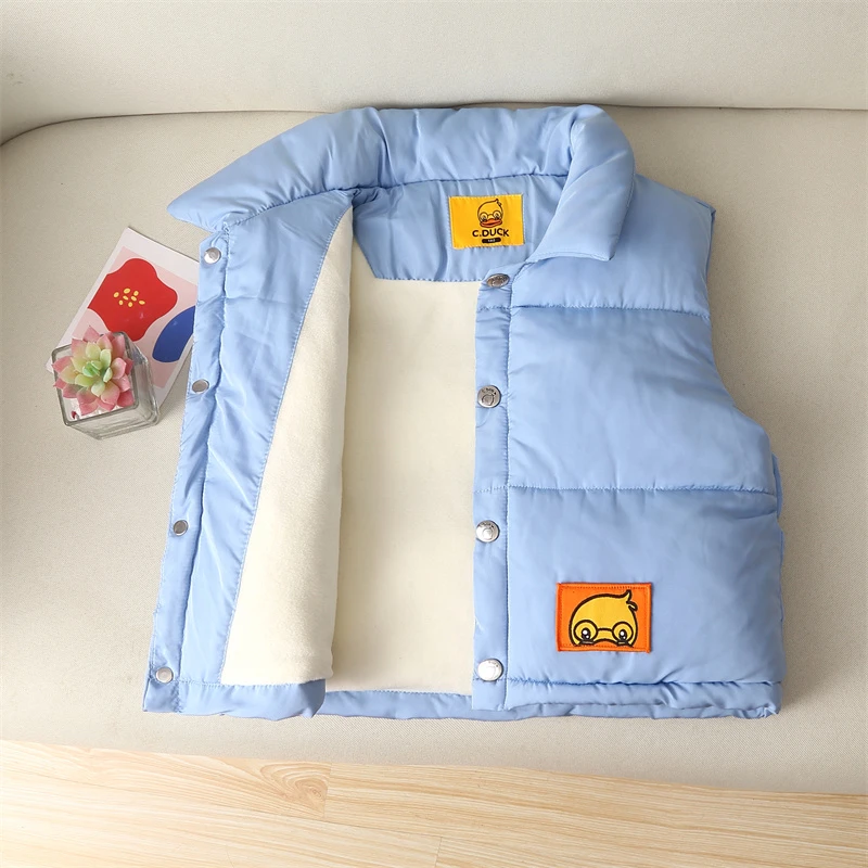 小黄鸭儿童保暖马甲加厚秋冬季宝宝外穿洋气宝宝外穿小童
