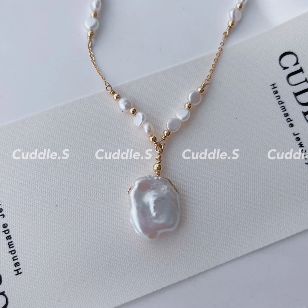 合金项链 合金项链 Cuddle 美产包金 巴洛克吊坠项链 手作轻奢