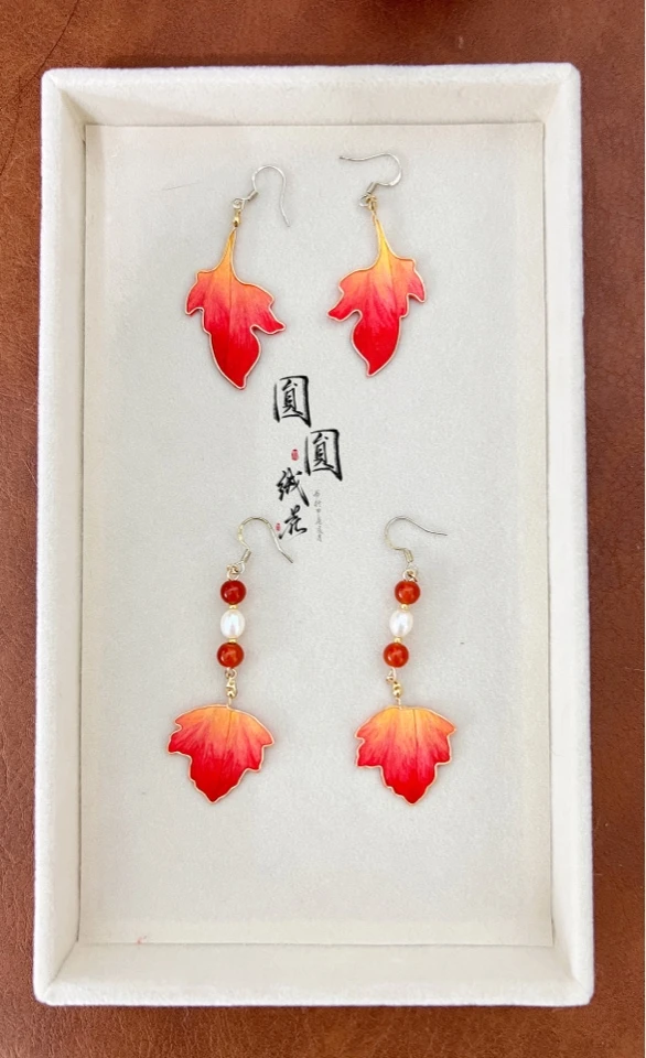 复古红色耳饰古风素款时尚复古/宫廷简约 耳饰 耳坠 耳钉