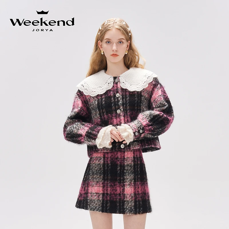 JORYAweekend法式高级感套装新年战袍黑粉小香风短外套EJWDCQ51