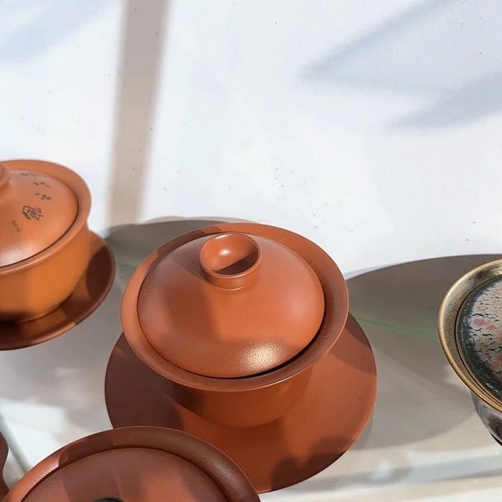 紫砂茶壶盖碗朱泥