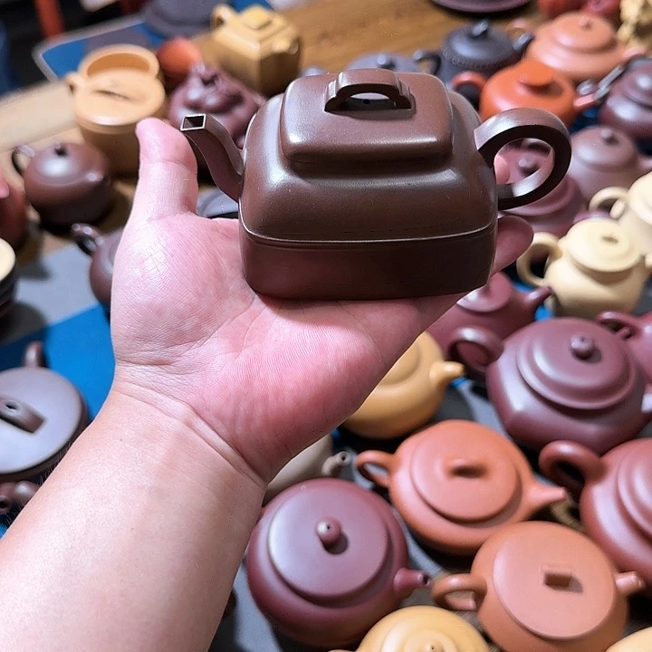 紫砂茶壶四方紫泥