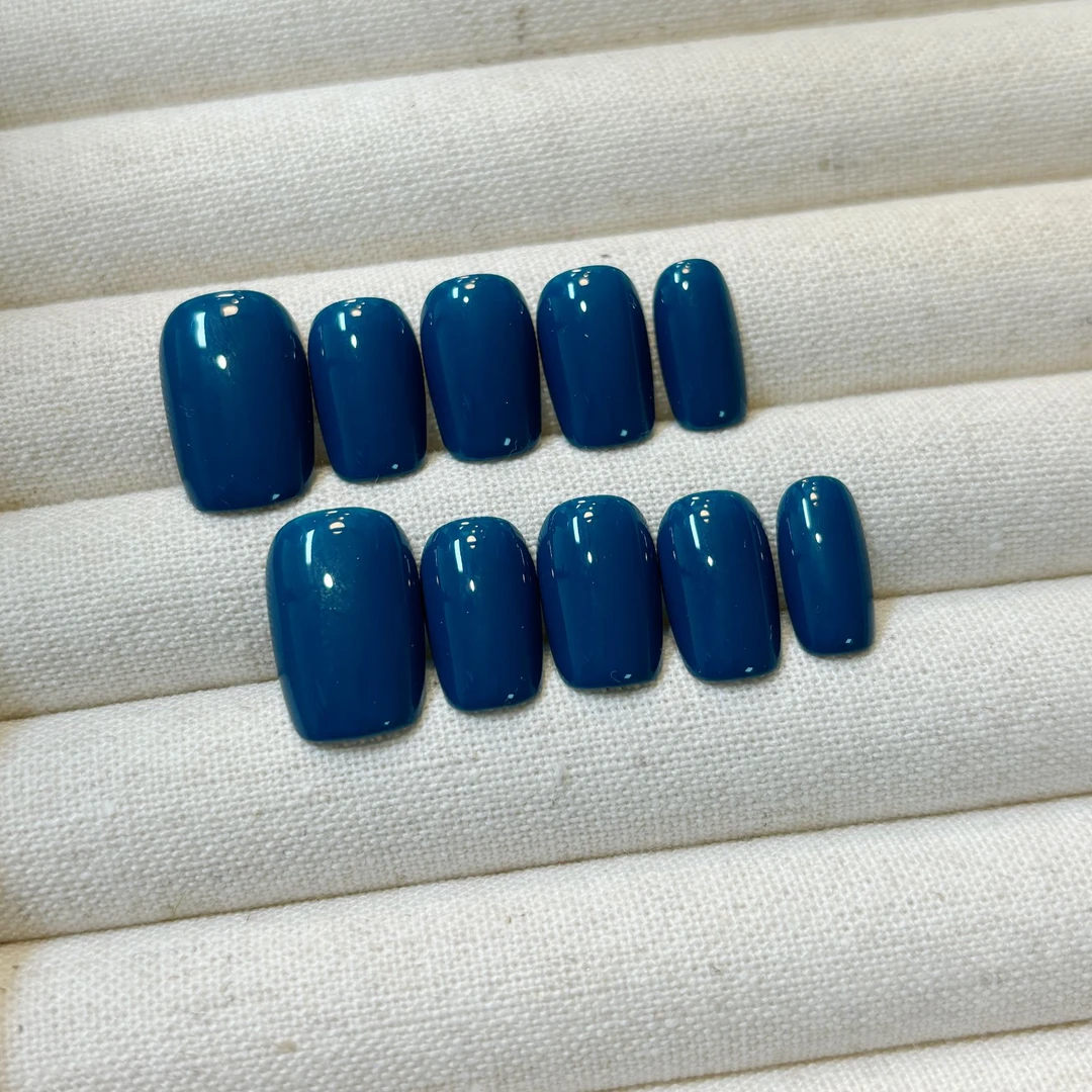 依诺家 | 星空蓝 |Ezeno纯手工定制穿戴甲纯色通勤百搭