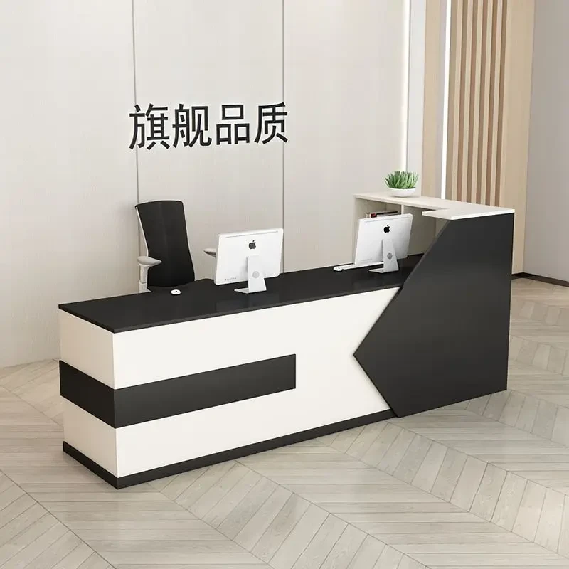 收银台转角 店铺 小型简约现代吧台奶茶店便利店灯带美容院接待台