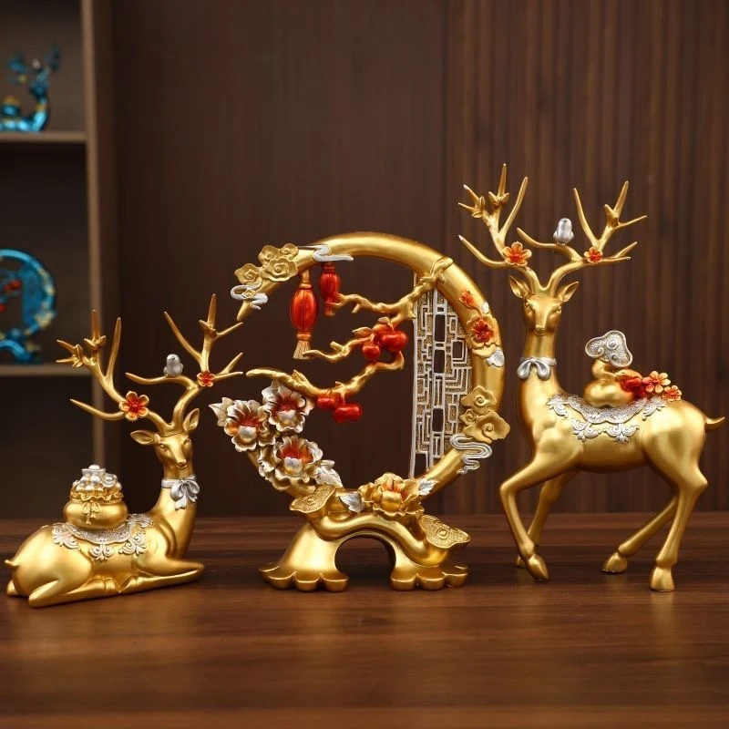 现代新麋鹿2024乔迁酒柜摆件乔迁家居客厅装饰品高颜值百货日用品