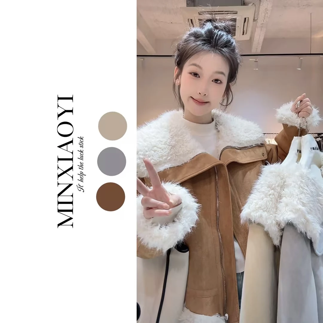 【闵笑一】雪山岛屿&M582冬款设计款麂皮绒休闲上衣