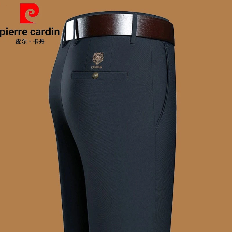 皮尔卡丹西装裤男士休闲长裤子中年男裤秋冬款中老年人厚加绒爸爸