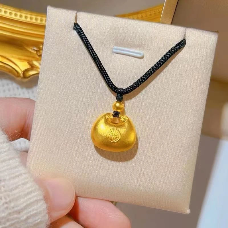 合金项链 【福气满满】金坨小胖福吊坠+手工编绳转运珠项链33