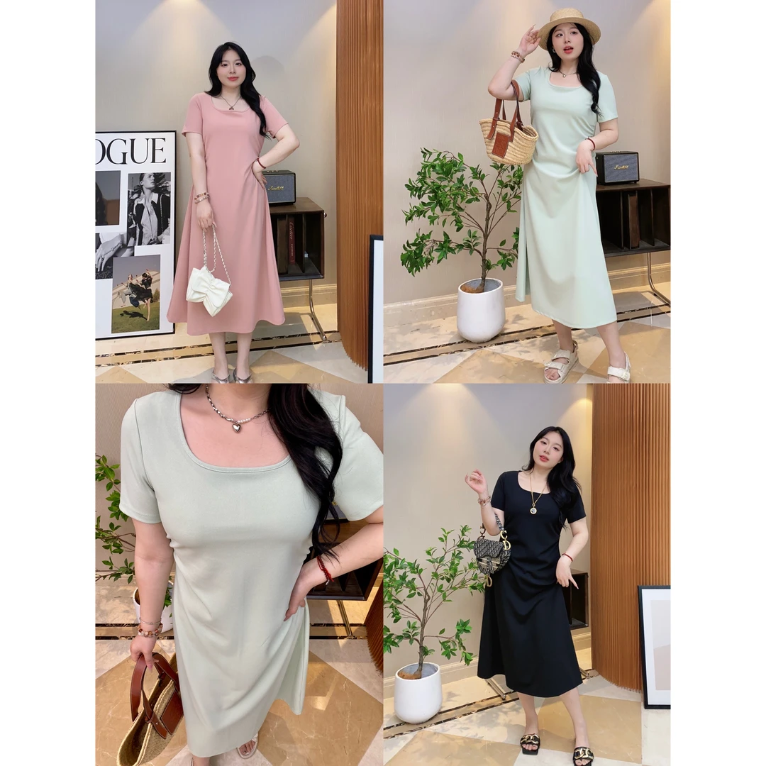 【乱麻裙】法式温柔夏季乱麻简约大气高级感侧捏褶遮肉长款连衣裙