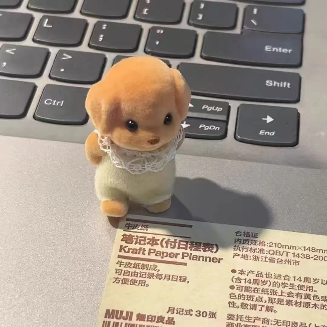 【四肢可动】七夕节送女友迷你玩偶家族贵宾犬可爱玩具摆件生日礼物