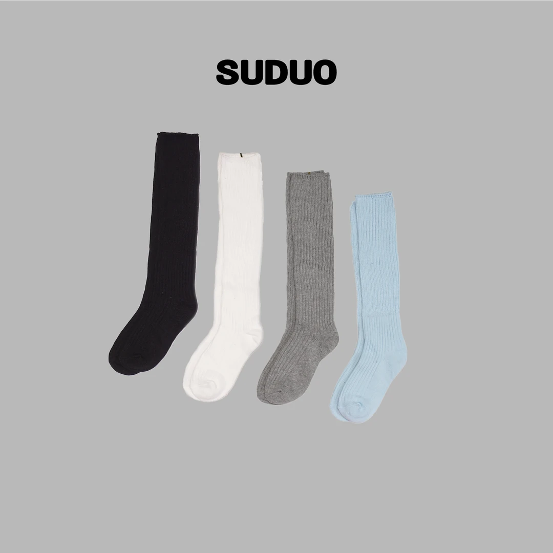 「SUDUO」朵朵2024新款ins风粗条纹四色小腿袜S240040