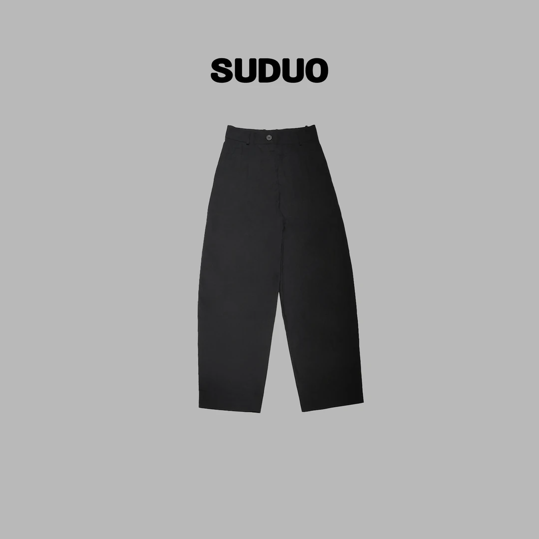 「SUDUO」朵朵2024春夏新款休闲百搭极简风棉质休闲阔腿裤S240098