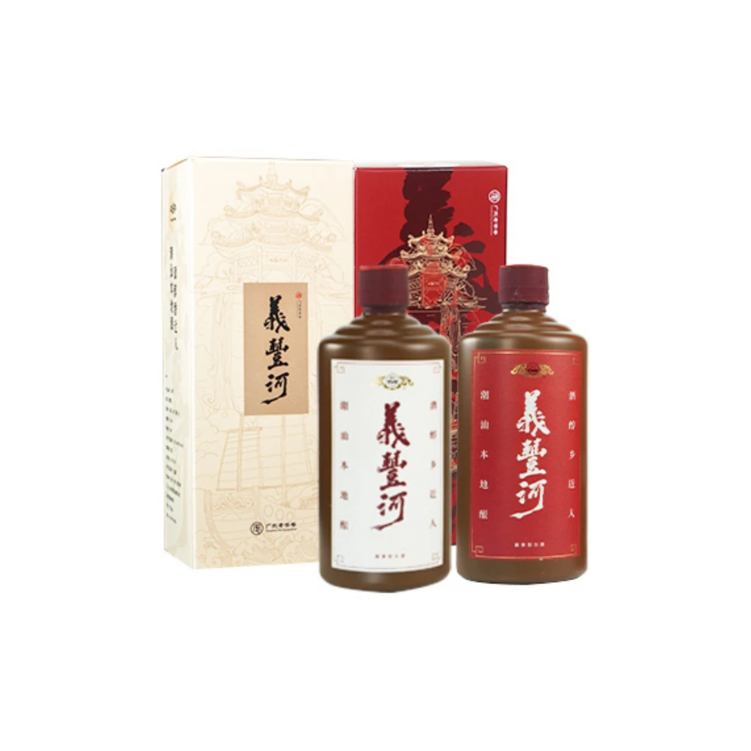 选庄义丰河白标15年+红标20年酱香型白酒传统发酵组合装53度500ml
