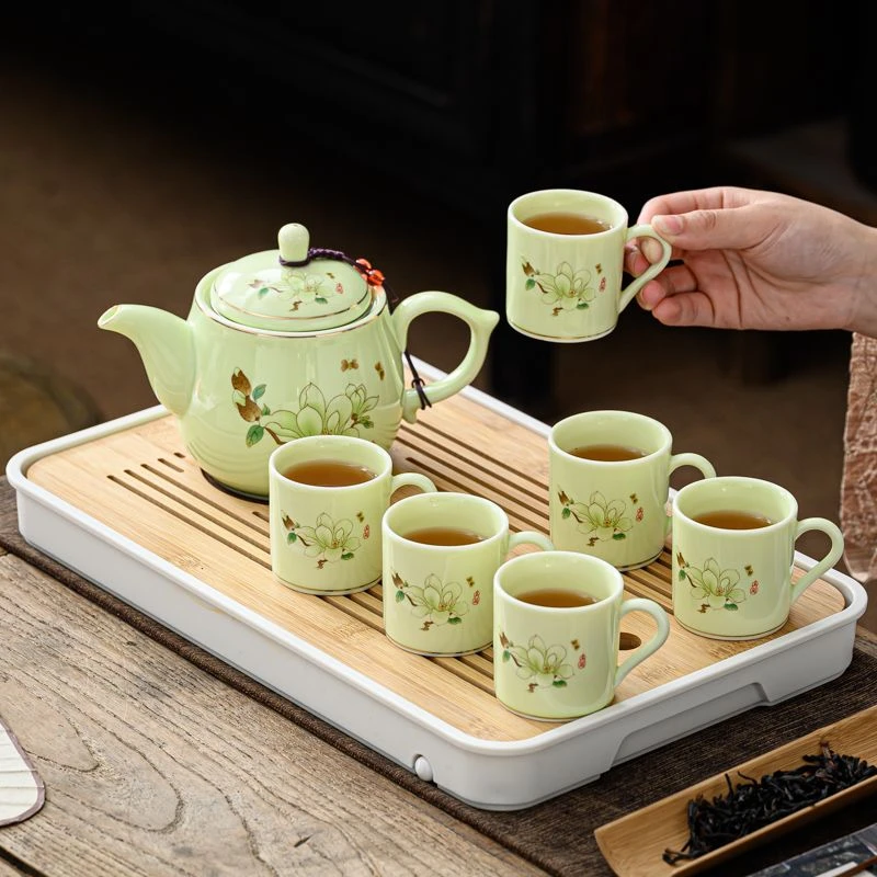 功夫茶具套装陶瓷茶壶茶杯大容量家用泡茶器全套大号传统茶具