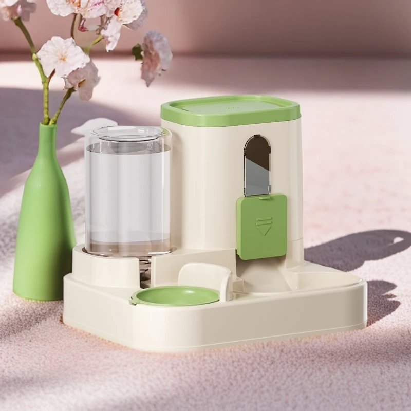 自动喂食器自动饮水幼猫粮碗双碗防黑下巴防打翻宠物猫碗狗碗用品