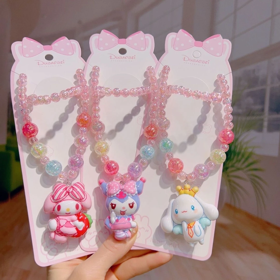 1-18卡通三丽系玉桂狗发光项链套装可爱儿童首饰宝宝手链饰品