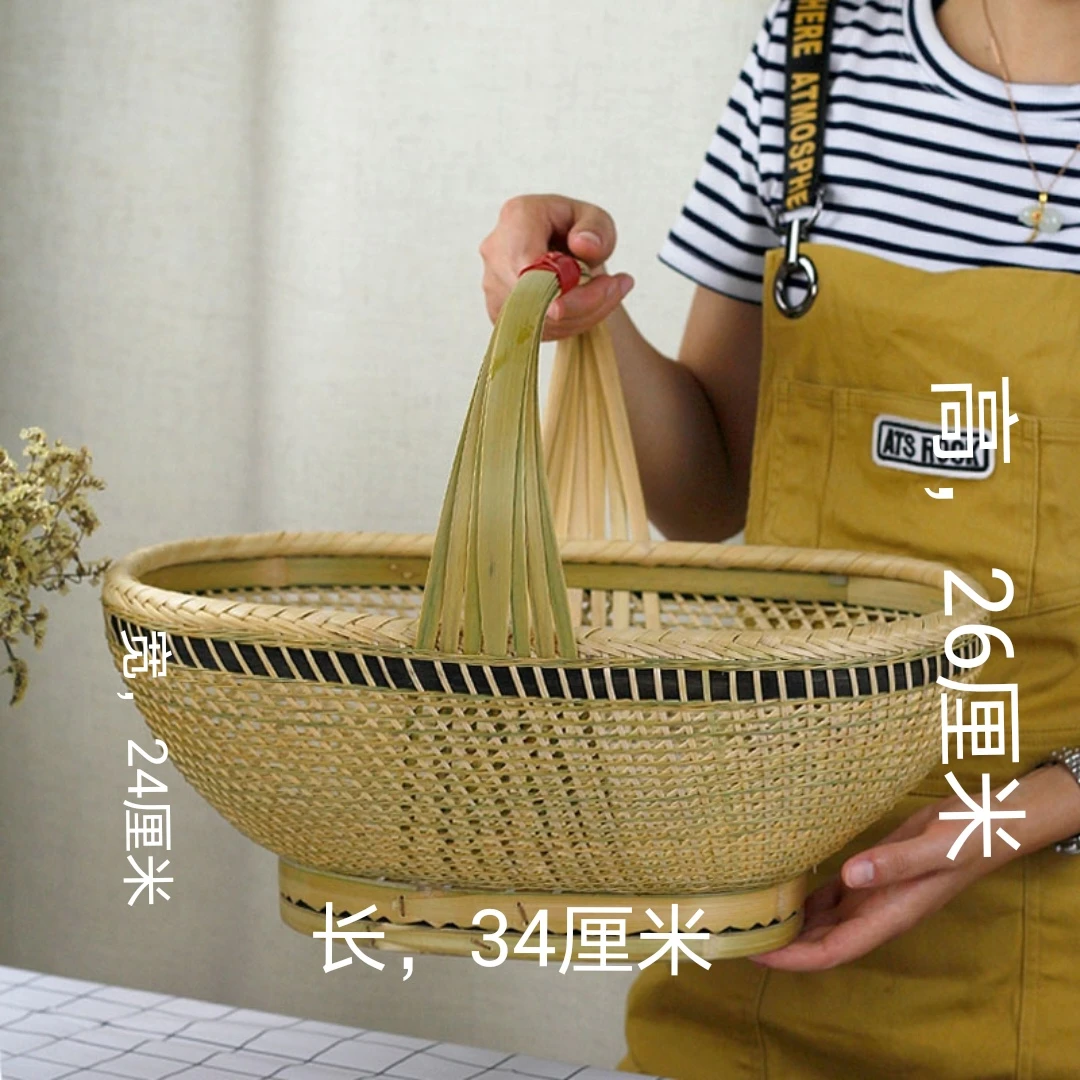 竹编超细竹篮，纯手工工艺 ，购物装饰必备品