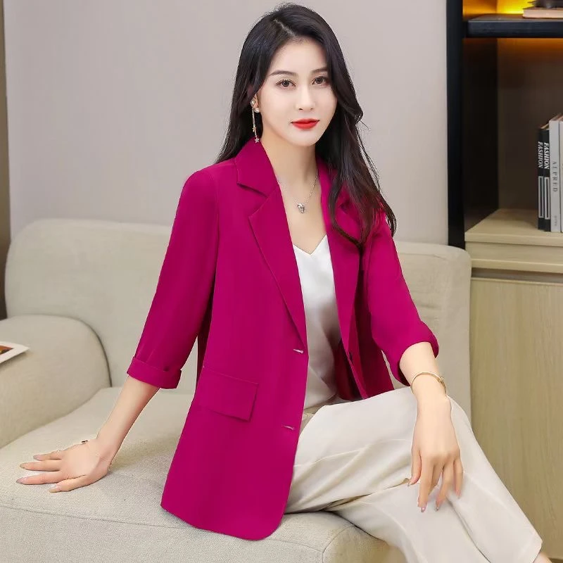 春秋女士休闲西服小个子职业通勤正装小西装外套女