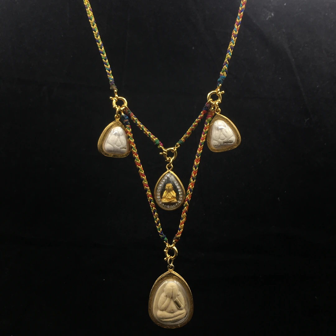 非金属布艺项链 彩色纯手工编绳真丝蜡绳精美民族风防水防汗项链