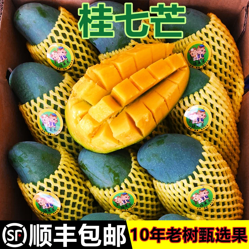 桂七芒广西百色芒果桂七芒果正宗田东桂七芒5斤9斤净重顺丰包邮