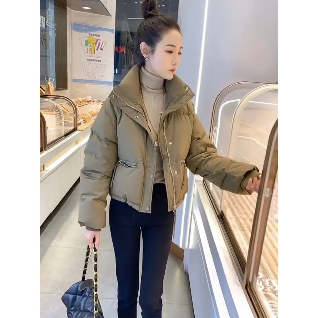 波司澄冬季韩版羽绒棉服面包服小个子立领拉链短款时尚加厚保暖外