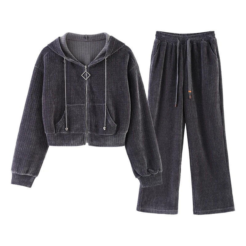 【Q香香专属】D325722A 春冬季保暖运动加厚套装