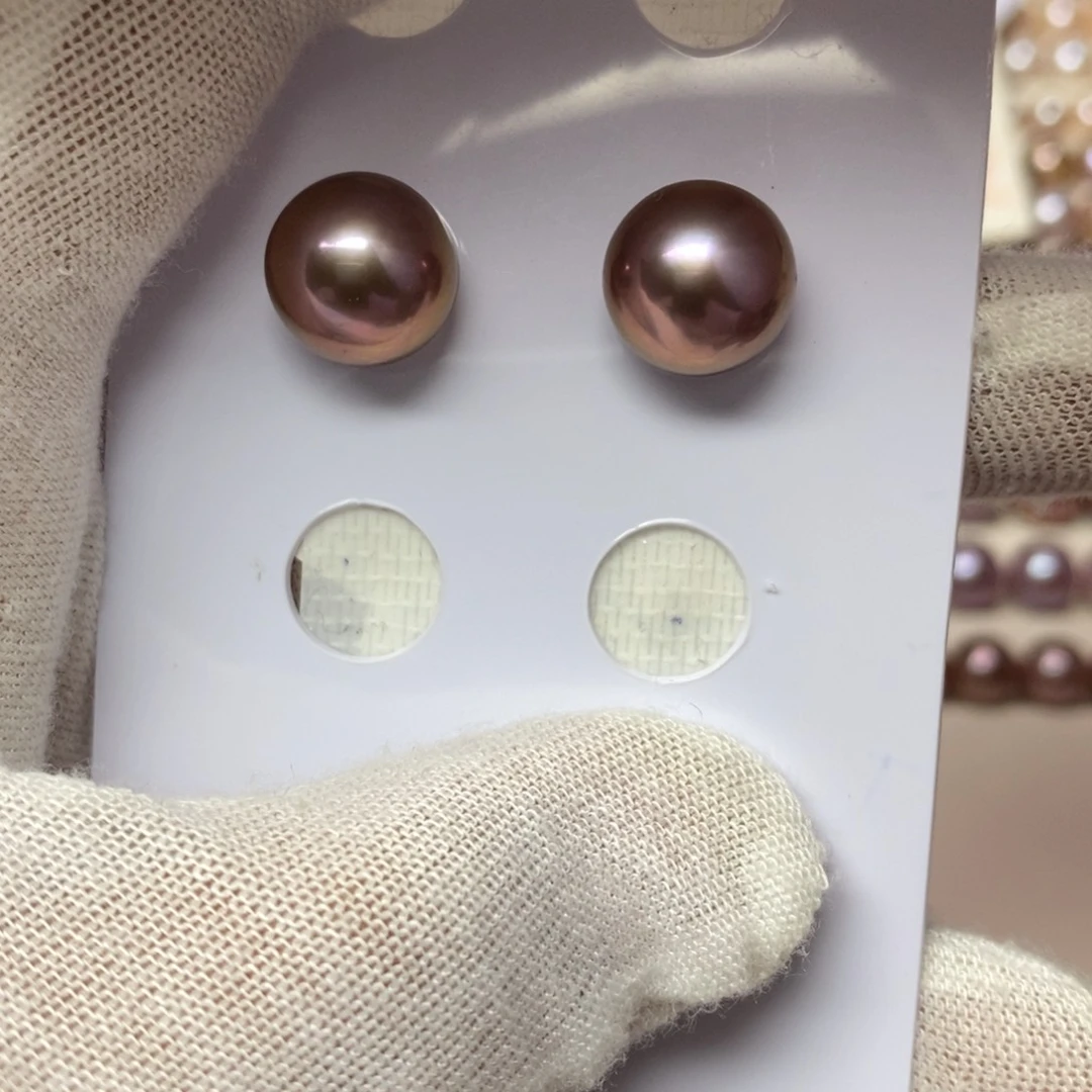 淡水珍珠耳饰未镶嵌珂*儿裸珠发 不退换