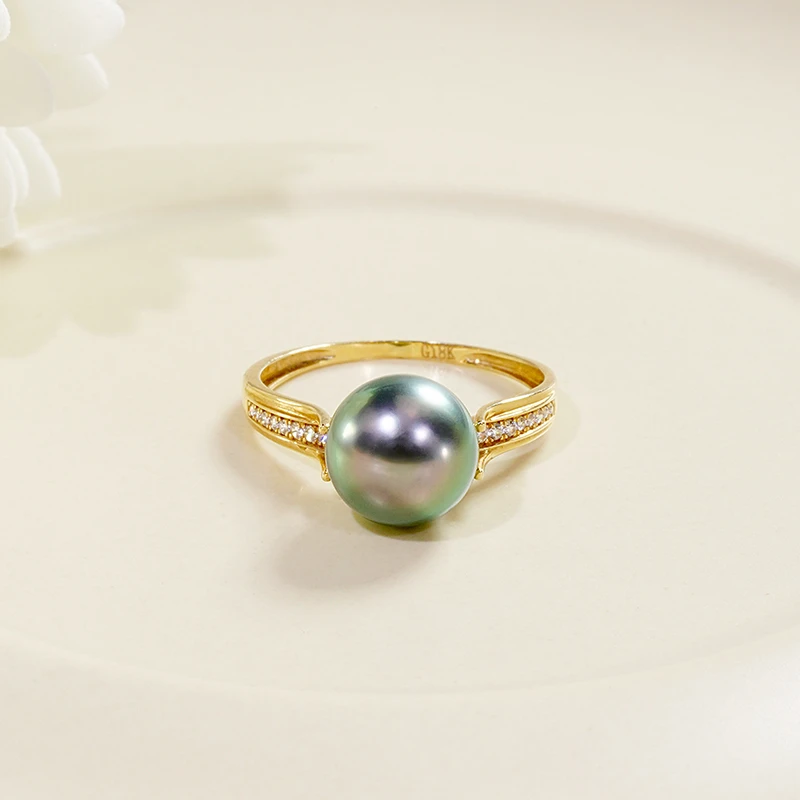 天然海水大溪地18K戒指