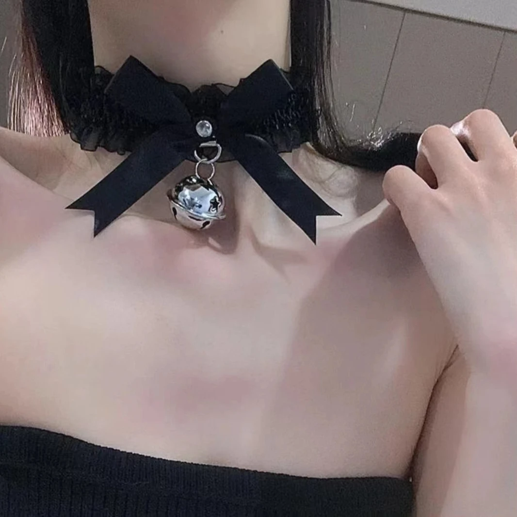 官小云【铃 铛】时尚铃铛蕾丝黑色少女百搭复古lolita