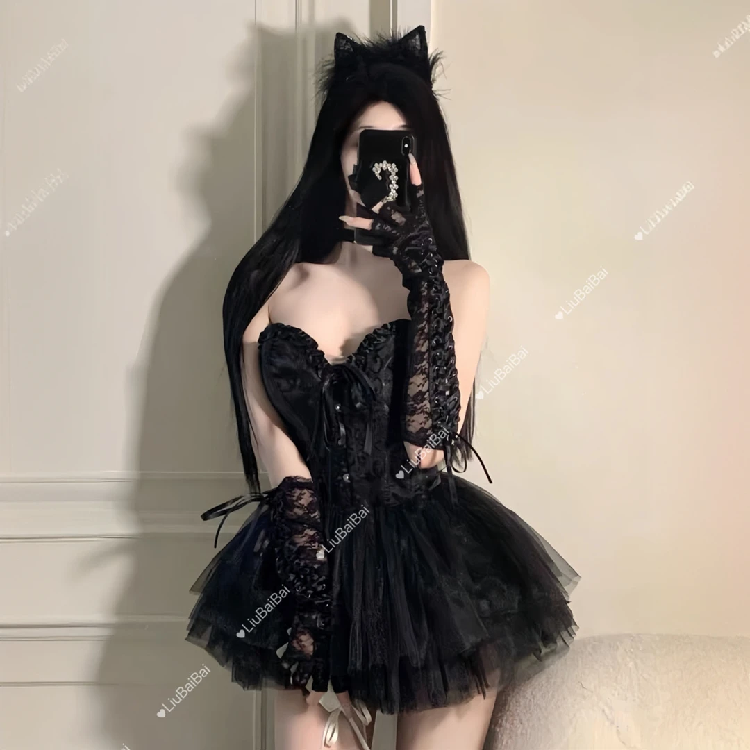 刘掰掰【黑欲】cosplay万圣节日服装性感兔女郎制服纯欲装恶魔天使