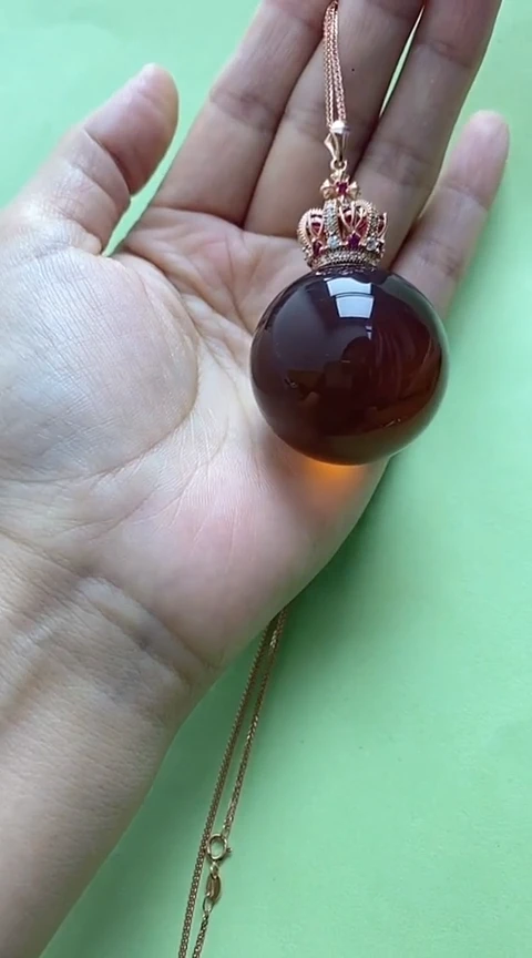 【闪购商品】琥珀裸石银S925镶嵌琥珀吊坠