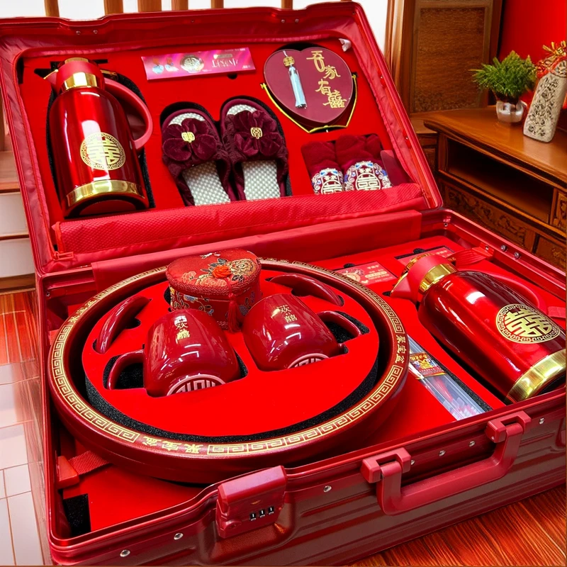 豪华行李箱陪嫁结婚用品娘家陪嫁聚宝盆陪嫁套装