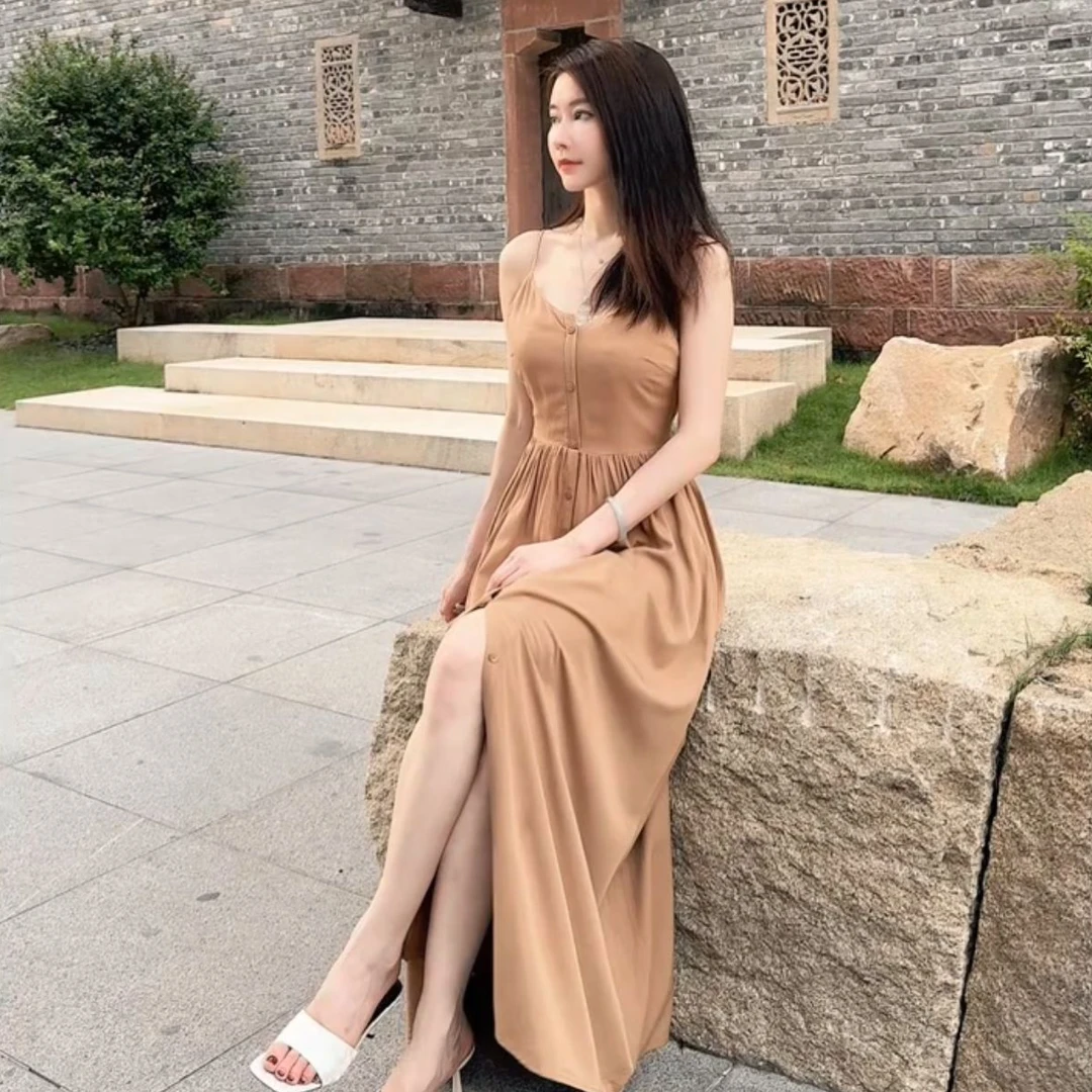 MEET YINA 雅丹风服饰显瘦长裙连衣裙显瘦高弹希腊裙YNSS23007