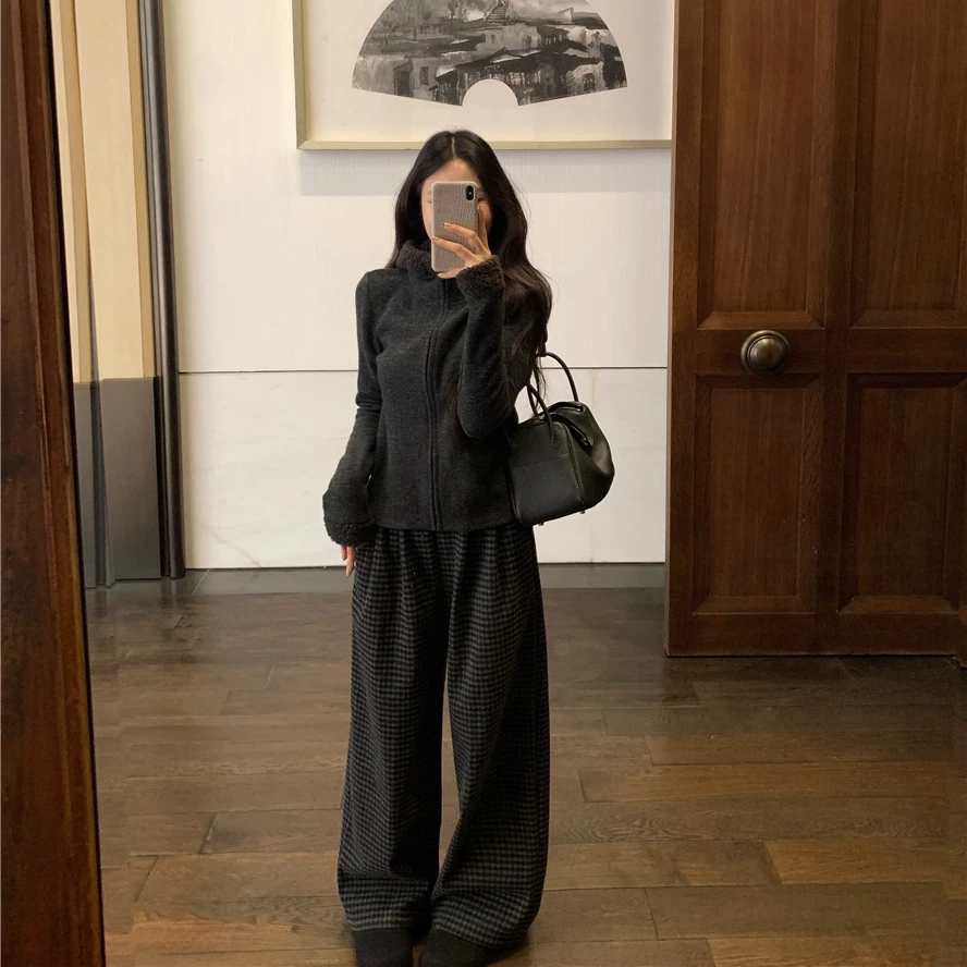 百搭格子懒人裤 8205#