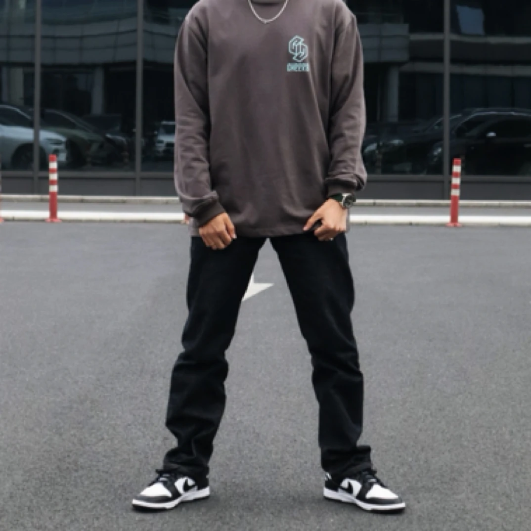 重磅赤耳丹宁牛仔裤 养牛深蓝纯色直筒牛仔裤