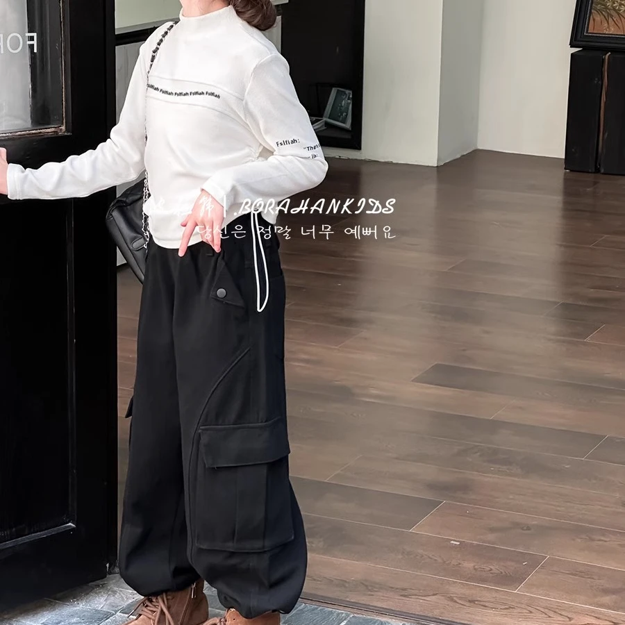 前浪-打底衫+九转小金丹2024秋儿童内搭长袖T恤女孩子百搭上衣