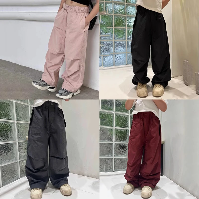 BORAHANKIDS铃铛四色休闲裤2024春秋儿童工装裤中大童直筒长裤