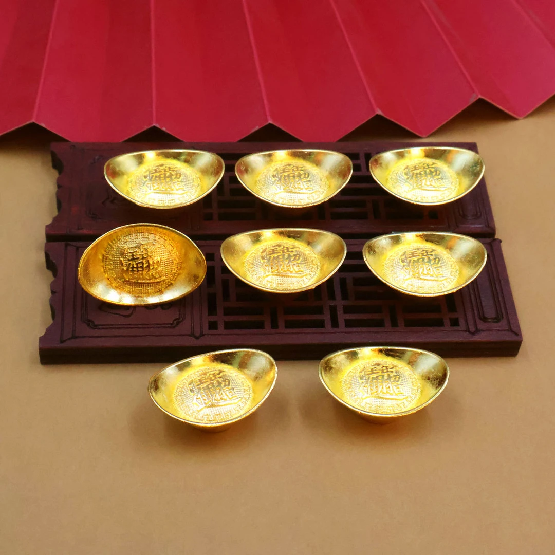 元宝装饰道具合金小元宝元水摆件中式客厅装饰品高档