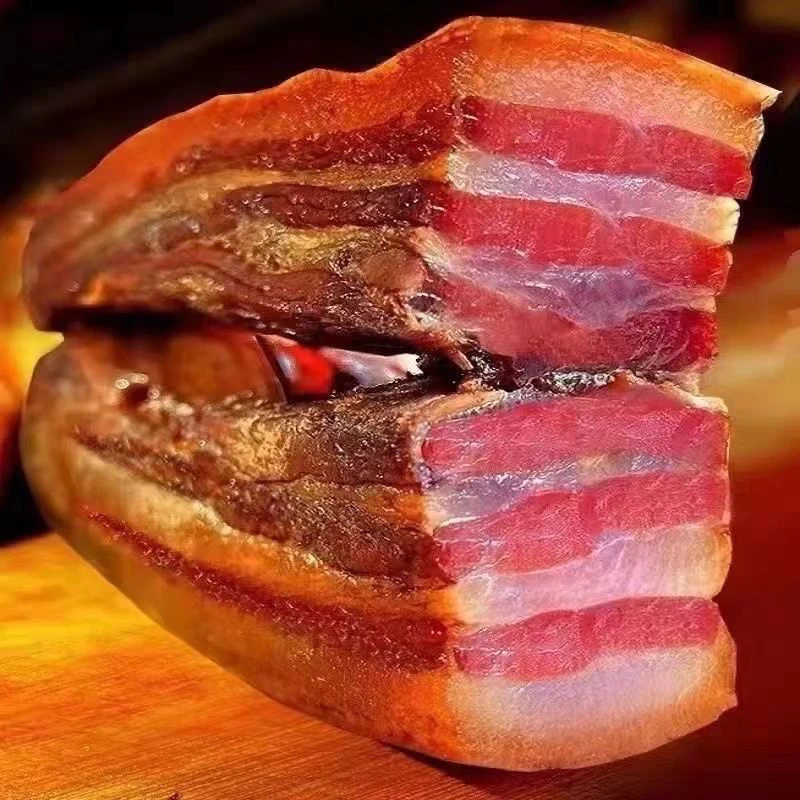湖南烟熏老腊肉非四川腊肉特产250g熏透明五花肉批发麻辣香肠香味