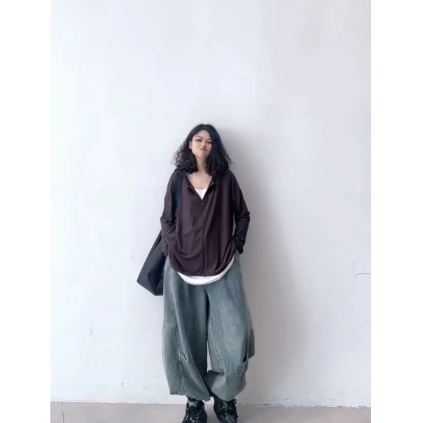 【若汐女装】欧韩版宽松休闲百搭假两件设计款撞色T恤打底衫1275