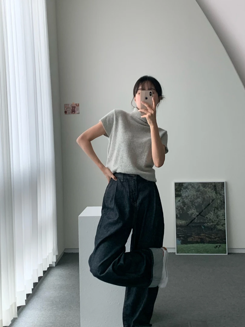 韩国东大门秋款（爆款）高领短袖毛衣