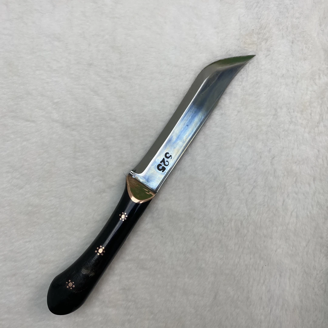 英吉沙小刀伊米提大师牛角把纯手工锻打切肉小刀